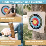 Houten Kinderboog met 6 Zuignap Pijlen & Doel - Vanaf 4 Jaar - 34% Korting