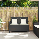 VidaXL Tuinbank met Kussen (Zwart, Poly Rotan) - 35% Korting