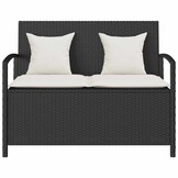 VidaXL Tuinbank met Kussen (Zwart, Poly Rotan) - 35% Korting