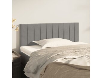 vidaXL Hoofdbord 100x5x78/88 cm fluweel lichtgrijs