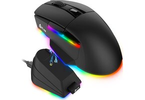 Gamingmuis 12000 DPI, Draadloos & Bedraad - Zwart (34% Korting)