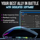 Gamingmuis voor PC, PS5, PS4, Mac | 12000 DPI RGB | Draadloos & Bedraad | Oplaadbaar met Oplaadstation | Blaze X Zwart