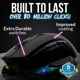 Gamingmuis voor PC, PS5, PS4, Mac | 12000 DPI RGB | Draadloos & Bedraad | Oplaadbaar met Oplaadstation | Blaze X Zwart