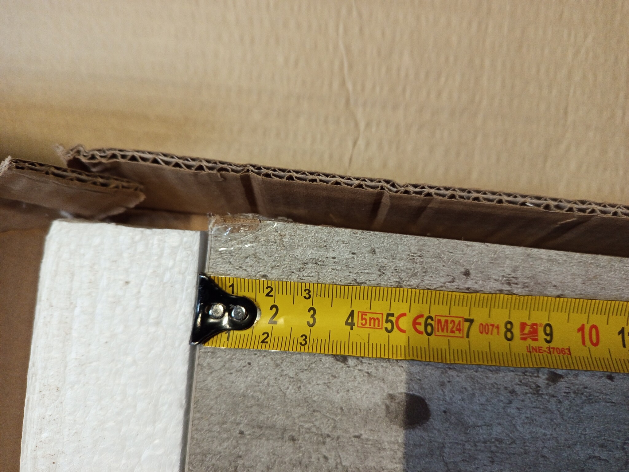 Zwevend Wandschap 90cm - Betongrijs MDF met Schade