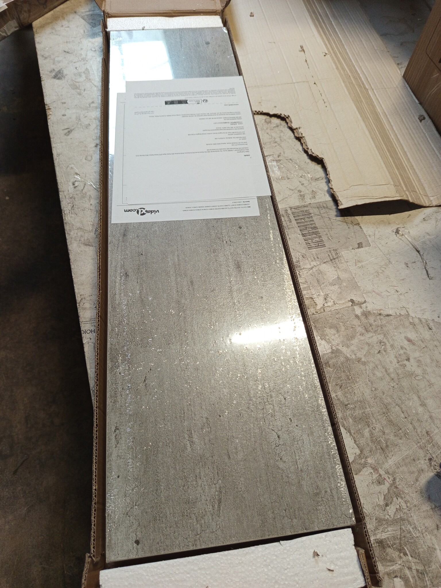 Zwevend Wandschap 90cm - Betongrijs MDF met Schade