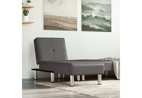 Verstelbare Chaise Longue Kunstleer Grijs - 41% Korting