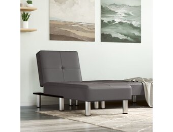 vidaXL Chaise longue kunstleer grijs