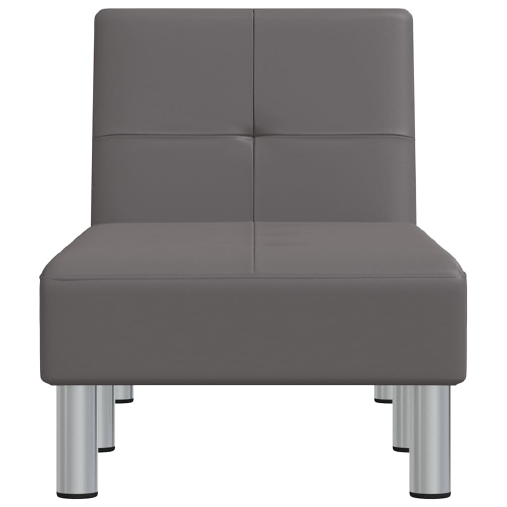 vidaXL Chaise longue kunstleer grijs