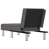 vidaXL Chaise longue kunstleer grijs