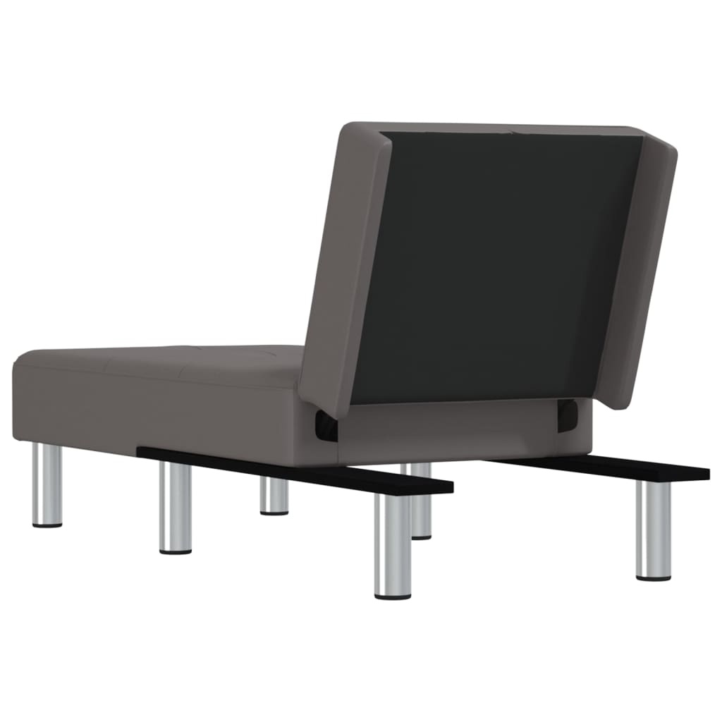 vidaXL Chaise longue kunstleer grijs