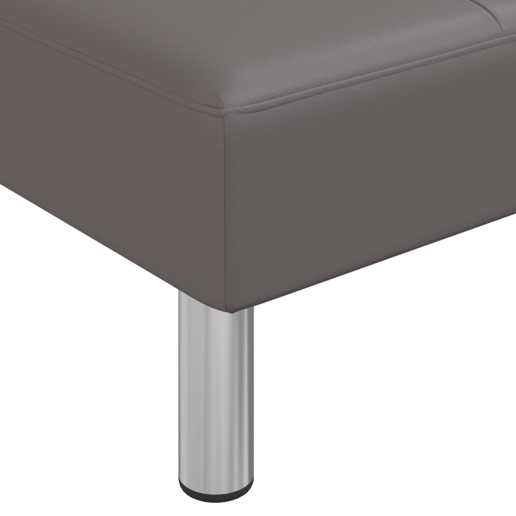 vidaXL Chaise longue kunstleer grijs
