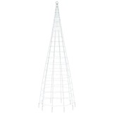 vidaXL LED-kerstboom aan vlaggenmast 550 LEDs koud wit 300 cm