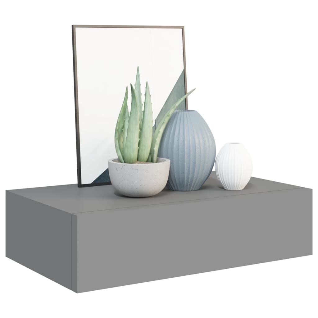 vidaXL Wandschap met Lade, Grijs - 78% Korting!
