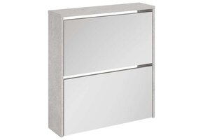 VidaXL Schoenenkast met Spiegel 2-laags 63x17x67 cm Betongrijs - 52% Korting
