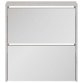 vidaXL Schoenenkast met spiegel 2-laags 63x17x67 cm betongrijs
