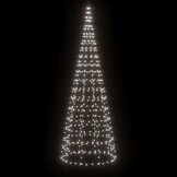 vidaXL LED-kerstboom aan vlaggenmast 550 LEDs koud wit 300 cm