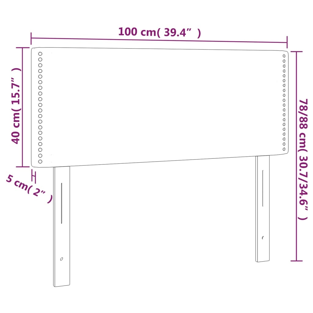 vidaXL Hoofdbord 100x5x78/88 cm stof taupe