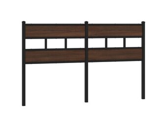 Hoofdbord Bewerkt Hout & Staal Bruin Eiken 135cm - 79% Korting