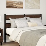 Hoofdbord Bewerkt Hout & Staal Bruin Eiken 135cm - 79% Korting