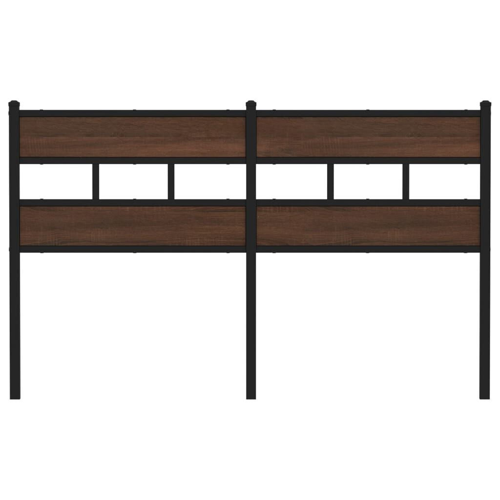 Hoofdbord Bewerkt Hout & Staal Bruin Eiken 135cm - 79% Korting