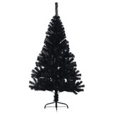 Halve Zwarte Kunstkerstboom 120cm - 77% Korting!