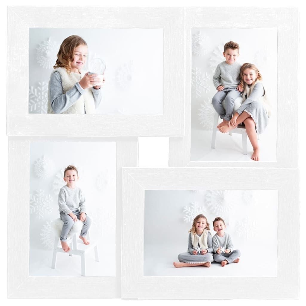 vidaXL Fotolijst 4x 13x18cm Foto's MDF Wit - 74% Korting
