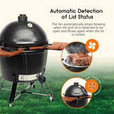 Inkbird Grillgebläse Bluetooth 5.1 Grillventilator, automatischer Smoker | Wi-Fi 2,4 GHz, Grillthermometer Kompatibel mit Big Green Egg, Kamado Joe, Primo, Vision Grill, Akorn Kamado, mit 4 Sonden - Maat ISC-027-BW