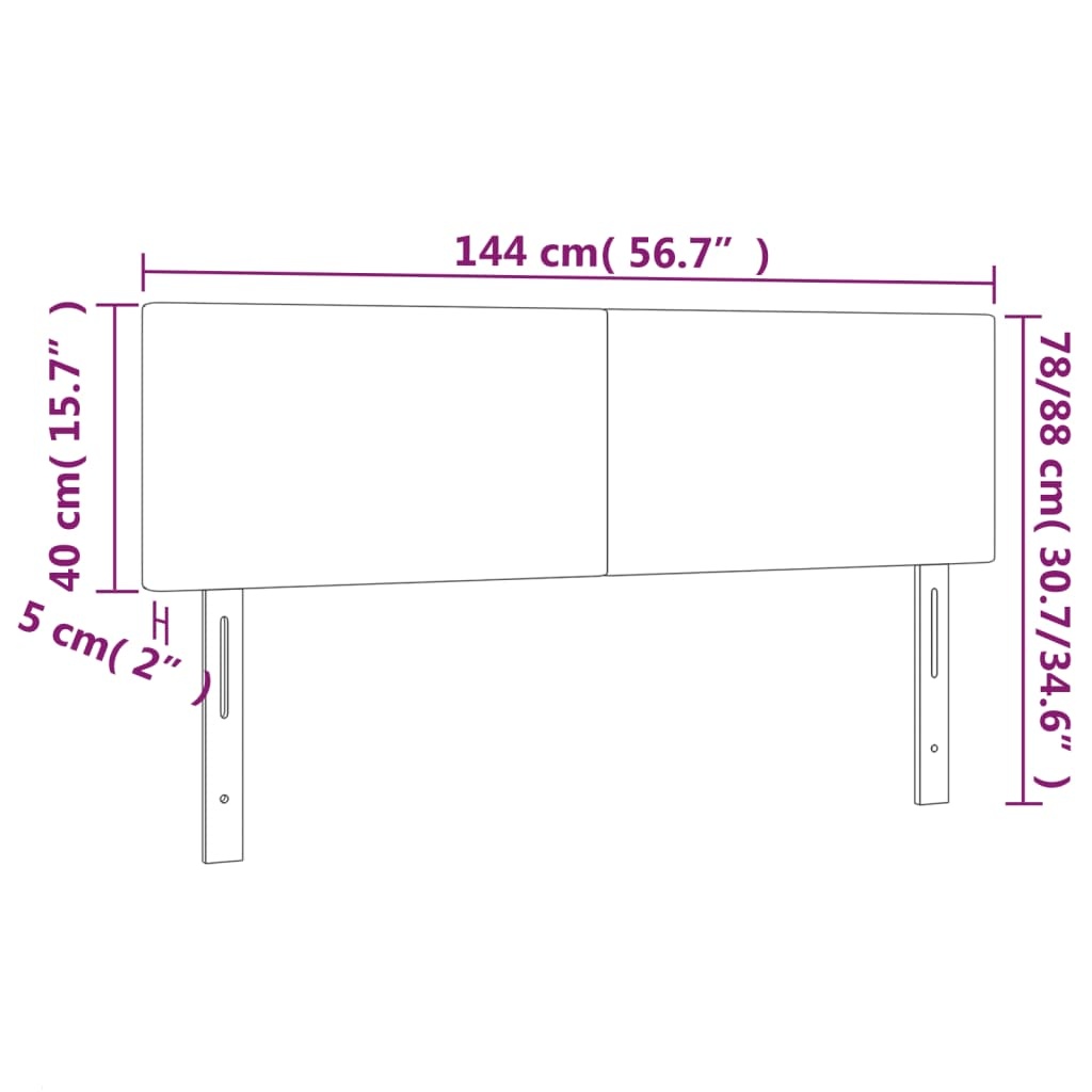 VidaXL Hoofdborden Kunstleer Wit - 2 Stuks (72x5x78/88 cm) - 79% Korting