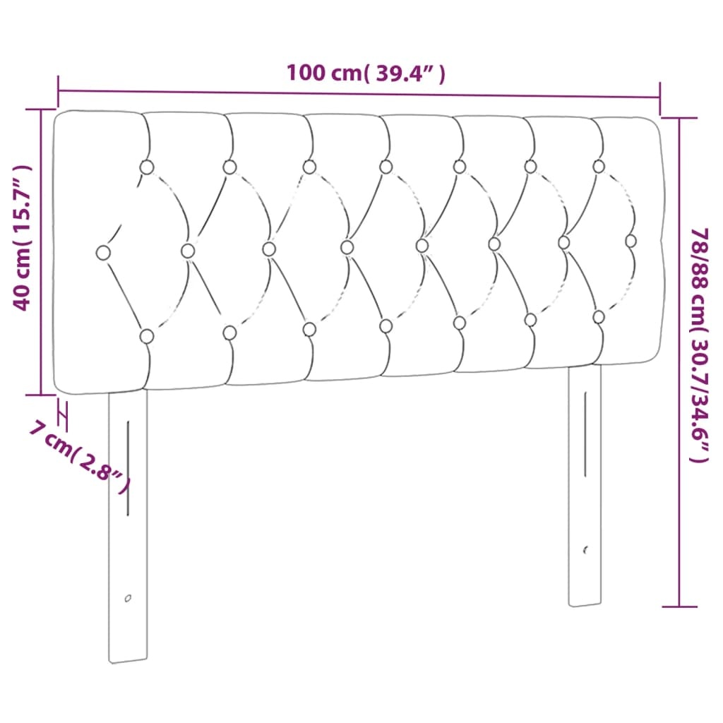 vidaXL Hoofdbord Donkergrijs Fluweel 100x7x78/88 cm (77% Korting)