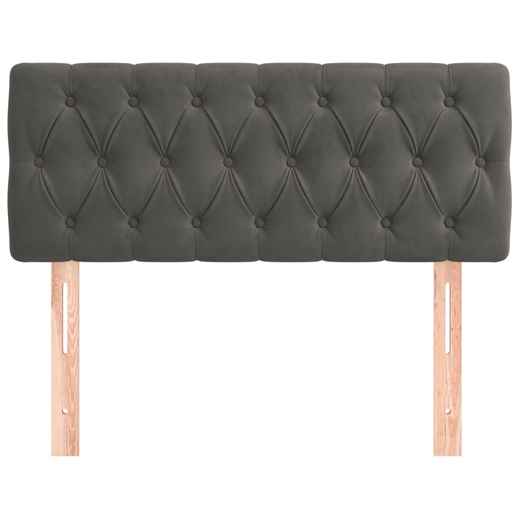 vidaXL Hoofdbord 100x7x78/88 cm fluweel donkergrijs