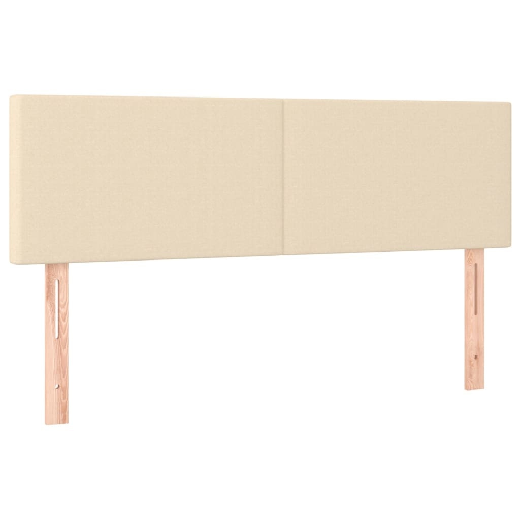 vidaXL Hoofdborden 2 st 72x5x78/88 cm stof crèmekleurig