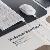 Draadloze Toetsenbord & Muis Set 2.4G QWERTZ Layout Wit | Numeriek Toetsenblok Ergonomisch | Slank Lichtgewicht Aluminium/ABS