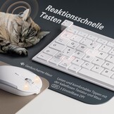 Draadloze Toetsenbord & Muis Set 2.4G QWERTZ Layout Wit | Numeriek Toetsenblok Ergonomisch | Slank Lichtgewicht Aluminium/ABS