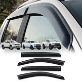 Winddeflector Regendeflector voor Ford Ranger 2012-2022 T6 T7 T8 Dubbele Cabine (o.a. Wildtrak, Raptor) Acryl Getint Zwart 4-delige set