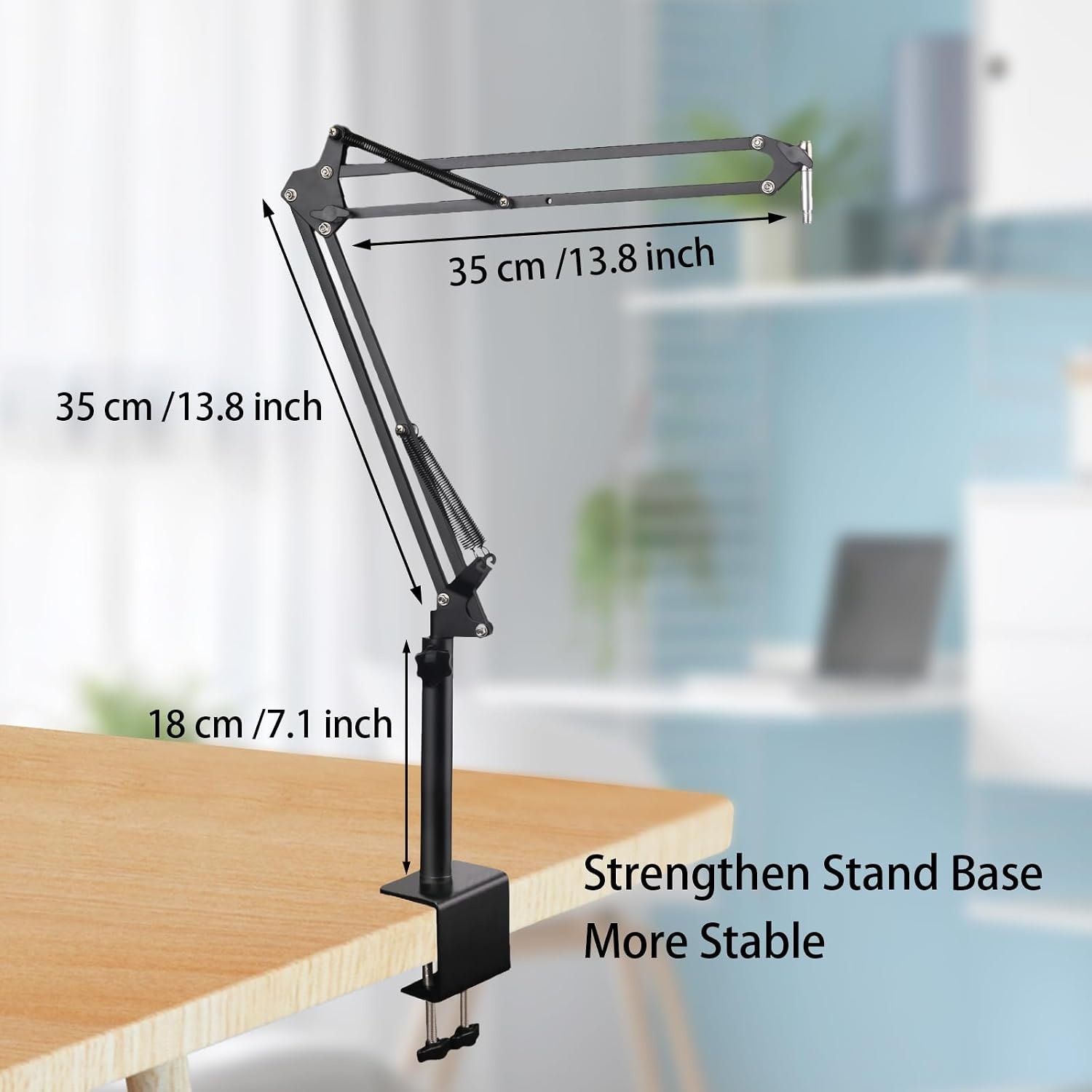 Microfoon Boom Arm Statief - Zwart, 18cm Verhoogd, 1.5kg Capaciteit