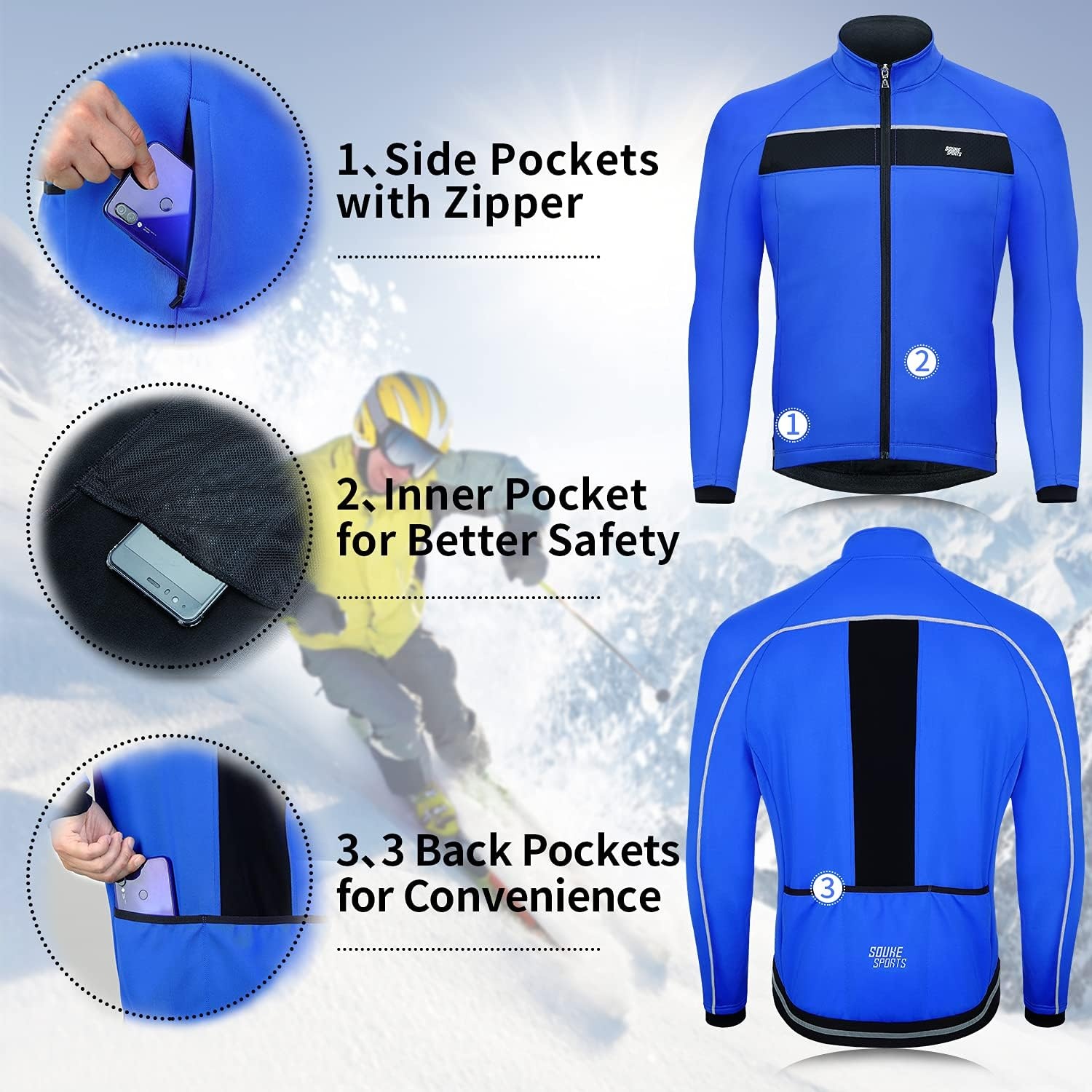 Heren Fietsjack Blauw - Wind- & Waterdicht (78% Korting)