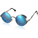 Retro Zonnebril Blauw UV400 Gepolariseerd Spiegelend - 77% Korting