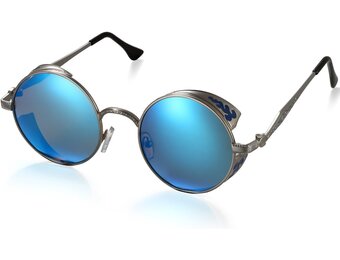 Retro Zonnebril Blauw UV400 Gepolariseerd Spiegelend - 77% Korting