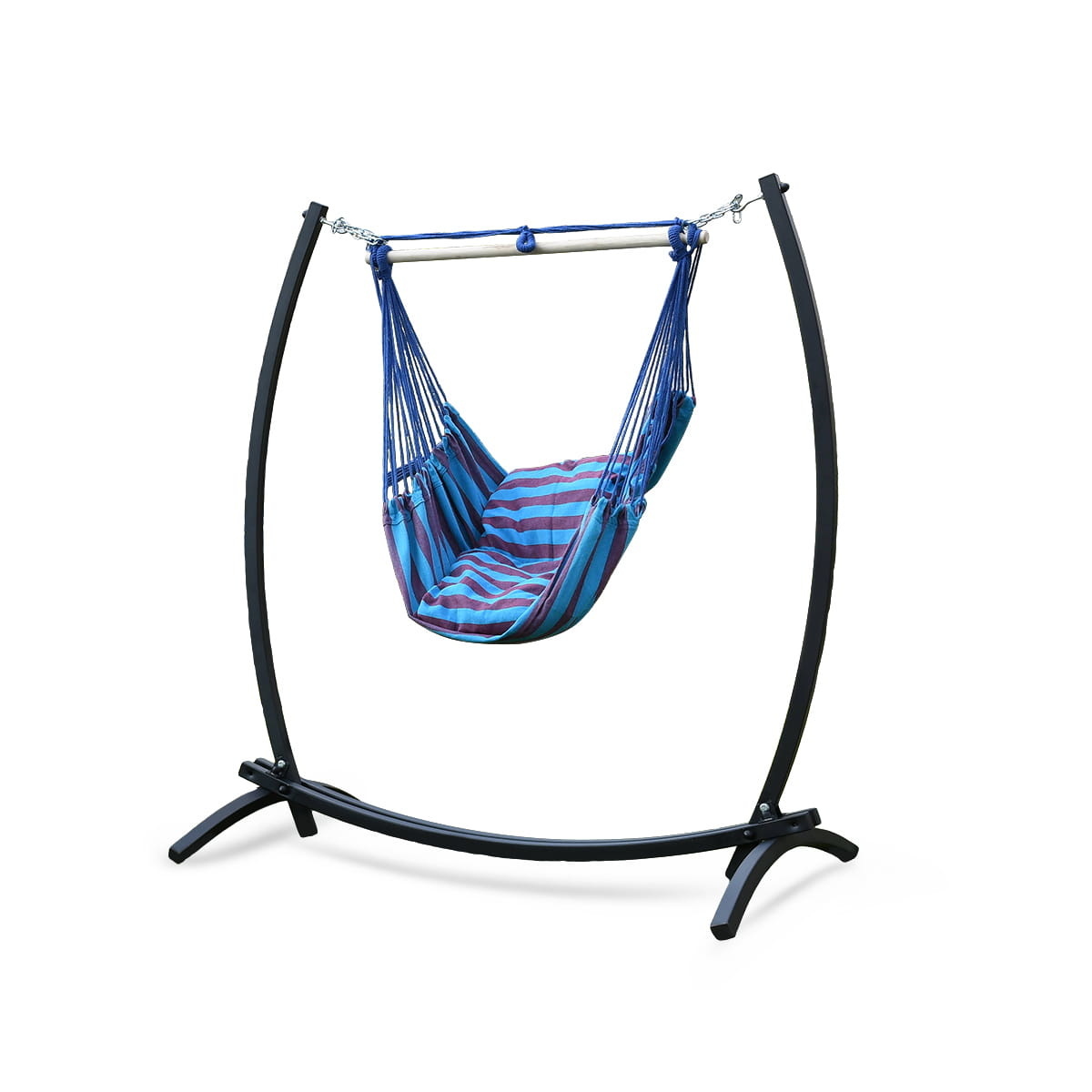 Standaard voor hangmat & hangstoel 2in1 opvouwbaar – Zwart frame