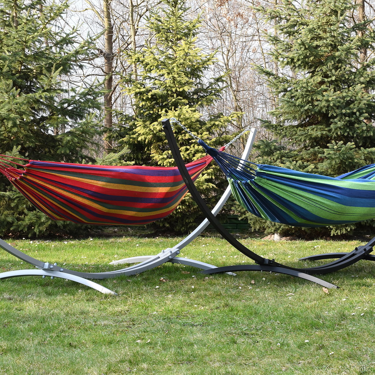 Standaard voor hangmat & hangstoel 2in1 opvouwbaar – Zwart frame