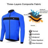 Winddicht Fietsjack Heren - Thermisch, Waterafstotend - Blauw - 78% Korting