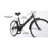 Vouwfiets 24" Zwart - 1 Versnelling & Staal Frame - Compact (35% Korting)