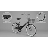 Vouwfiets 24" Zwart - 1 Versnelling & Staal Frame - Compact (35% Korting)