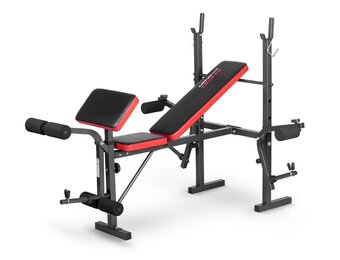 Multifunctionele Halterbank met Arm-/Beentrainer - Rood - 35% Korting