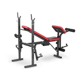 Multifunctionele Halterbank met Arm-/Beentrainer - Rood - 35% Korting