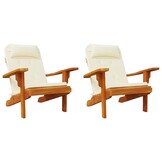 VidaXL Adirondack Stoelkussens Crème (2 stuks) - 60% Korting