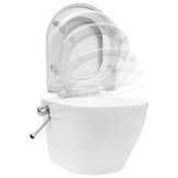 vidaXL Hangend toilet randloos met bidetfunctie keramiek wit