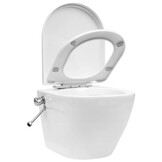 vidaXL Hangend toilet randloos met bidetfunctie keramiek wit