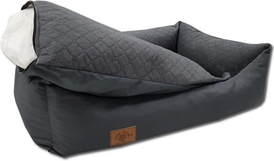 Hondenmand antraciet 100x70 cm - wasbaar hondenkussen - waterdicht hondenbed