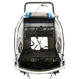 Fietskar kind - buggy - 2-zits - met schokbreker - blauw